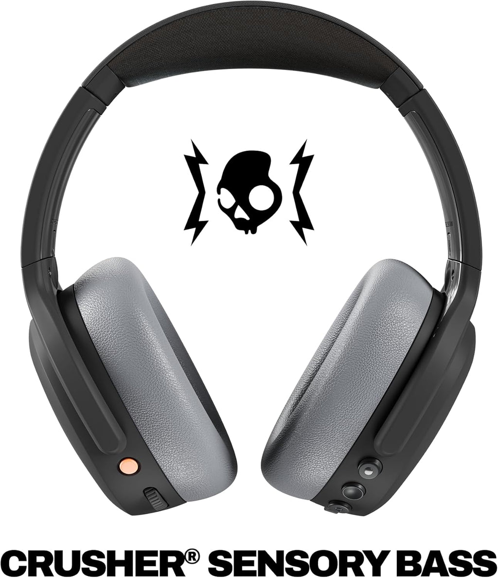 Skullcandy Crusher ANC 2 Over-Ear Active Noise Cancelling Wireless Bluetooth Headphones with Sensory Bass, Alexa Voice Control, 50 Hr Battery, Microphone, 2 Year Warranty – Asphalt