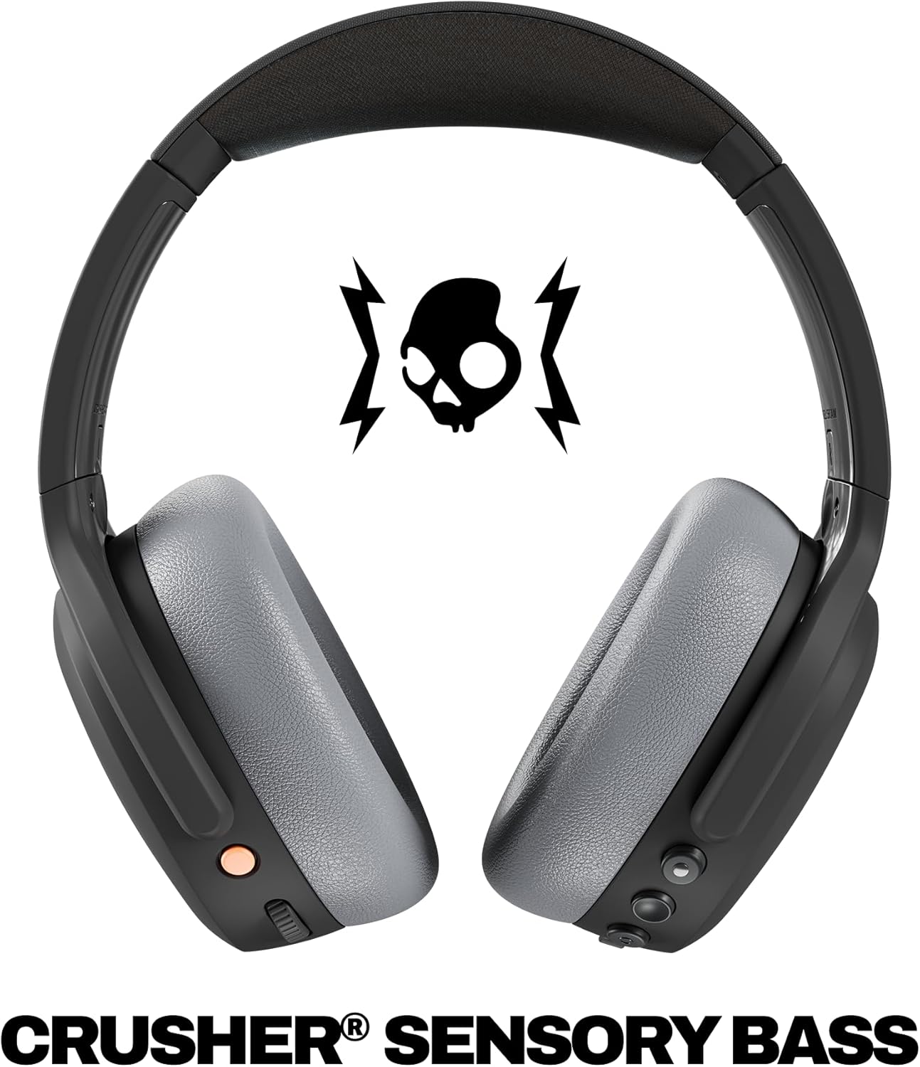 Skullcandy Crusher ANC 2 Over-Ear Active Noise Cancelling Wireless Bluetooth Headphones with Sensory Bass, Alexa Voice Control, 50 Hr Battery, Microphone, 2 Year Warranty – Asphalt