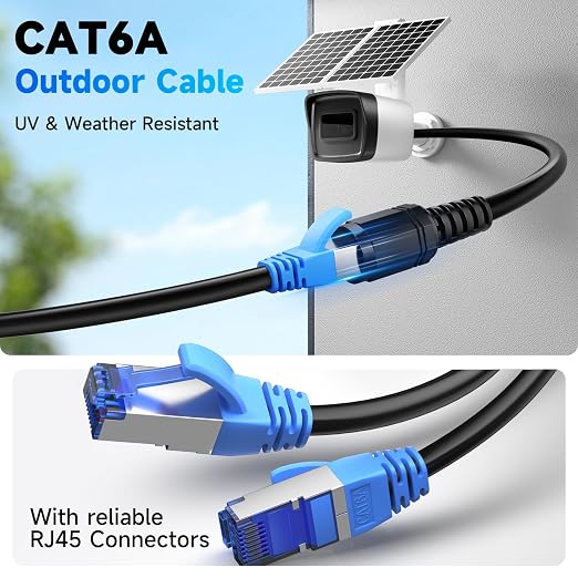 Cat6A Outdoor Ethernet Cable 75 ft Supports POE, 23AWG 550MHz high-Speed CAT6A - Image 3