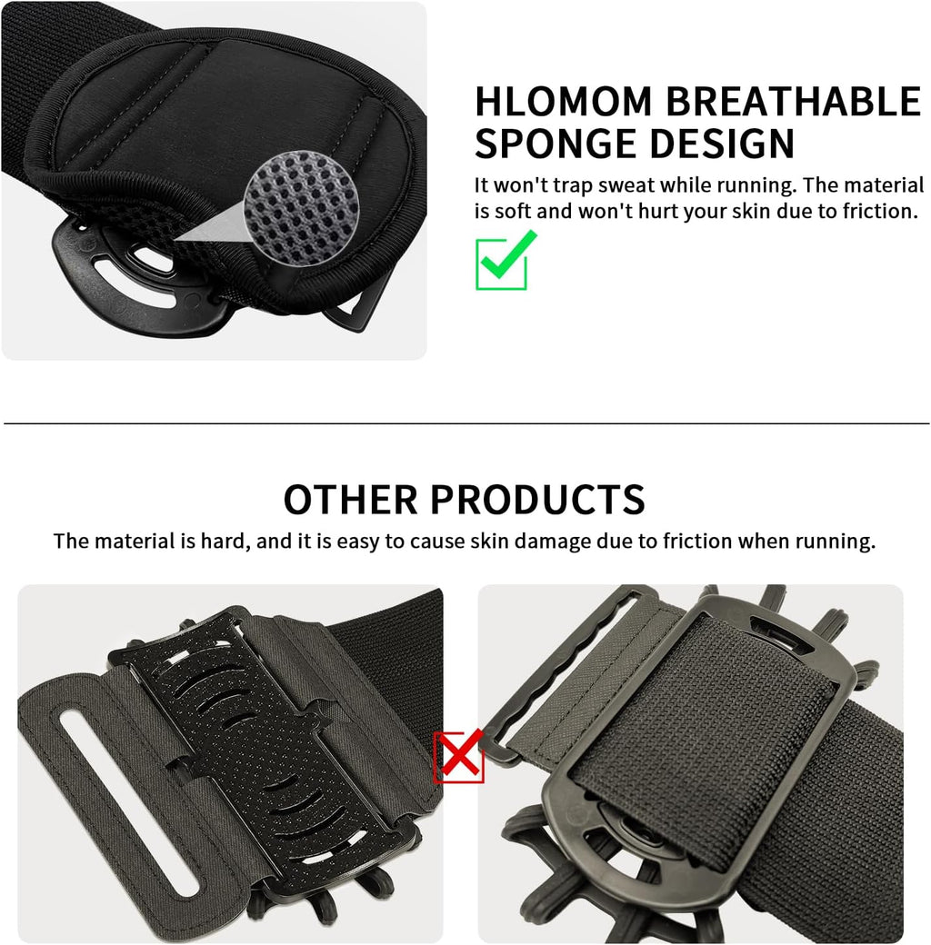 Wristband Phone Holder for Running,Forearm Armbands 360° Rotatable & Detachable Compatible with All 4.5-7 inch Cellphone for iPhone 16/15/14/Pro/ProMax/13/12/11/mini/XS/XR,for Workout Jogging