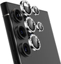 For Samsung Galaxy S23 Ultra Camera Lens Protector, Individual Lens Protector, Ultra HD 9H Tempered Glass Screen Protective Cover, Anti-scratch, Military Grade Drop Protection 2 Set. (Glitter Silver, S23 Ultra)