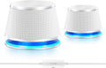 SW102 Computer Speakers, 5Wx2, Deep Bass in Small Body, Stereo 2.0 USB Powered 3.5mm Aux Multimedia Speakers, Built-in Bottom Bass Radiators, PC Laptop Desktop Speakers, White