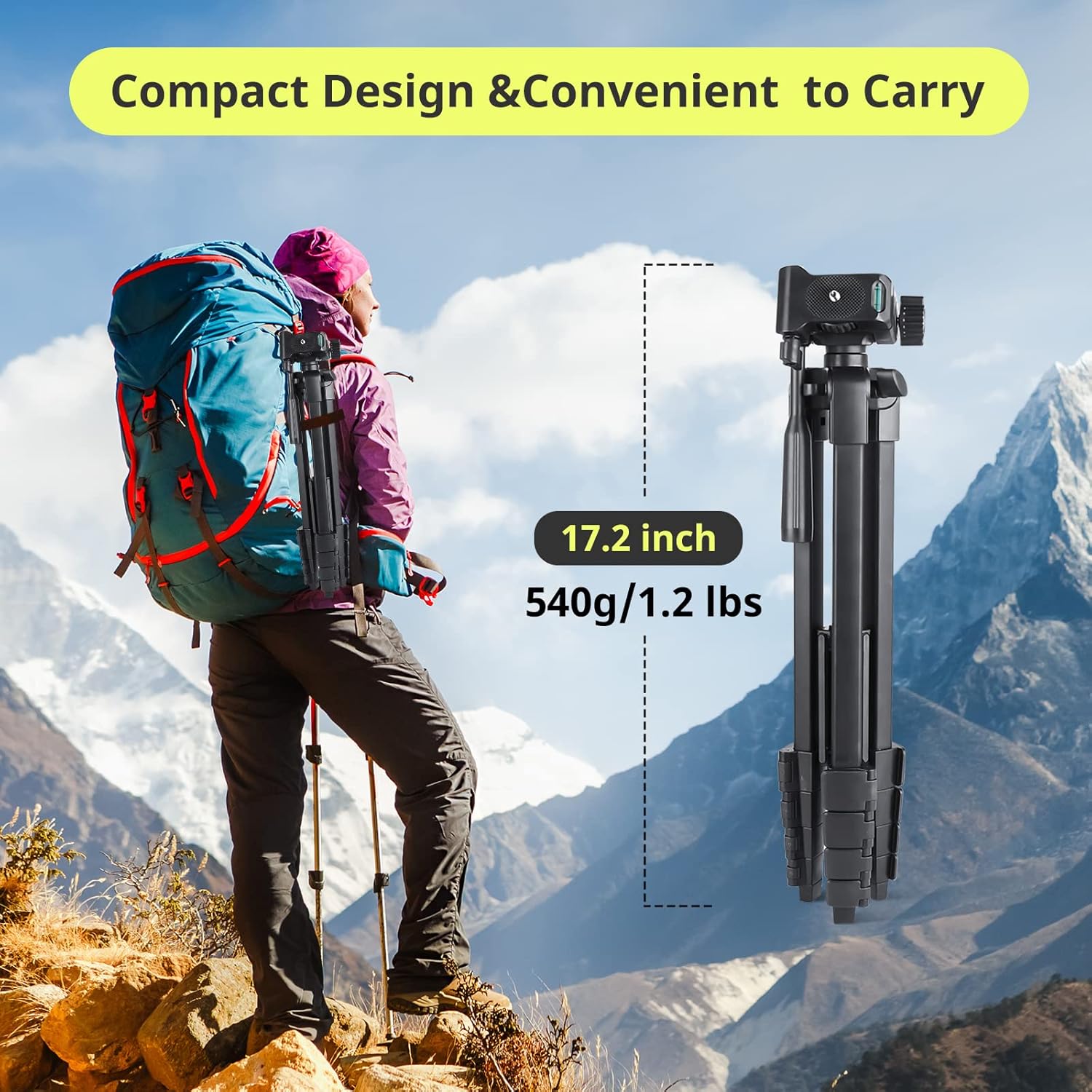 Sensyne 64" Camera Tripod Stand, Versatile Phone & iPad Tripod with Wireless Remote and 2-in-1 Phone Holder for Selfie/Video Recording/Photo/Live Stream/Vlog