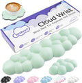 Cloud Wrist Rest Keyboard, Cloud Keyboard Wrist Pad Set with PU Leather Memory Foam, Cute Arm Rest for Palm Support, PC/Gaming Desk Accessories/Office Setup/Computer Hand Cushion - Light Green