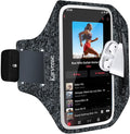 Arm Band for Phone for Running, Phone Holder for Running for iPhone & Samsung Galaxy, Cell Phone Armband Holder for Walking, Gym, Workout, w/Adjustable Strap&Zipper Pocket (Black Heather-S)