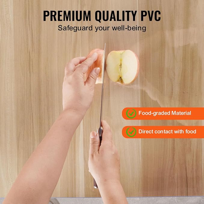 VEVOR Plastic Table Cover, 42 x 96 Inch 1.5 mm Thick Clear Rectangle PVC Desk - Image 3
