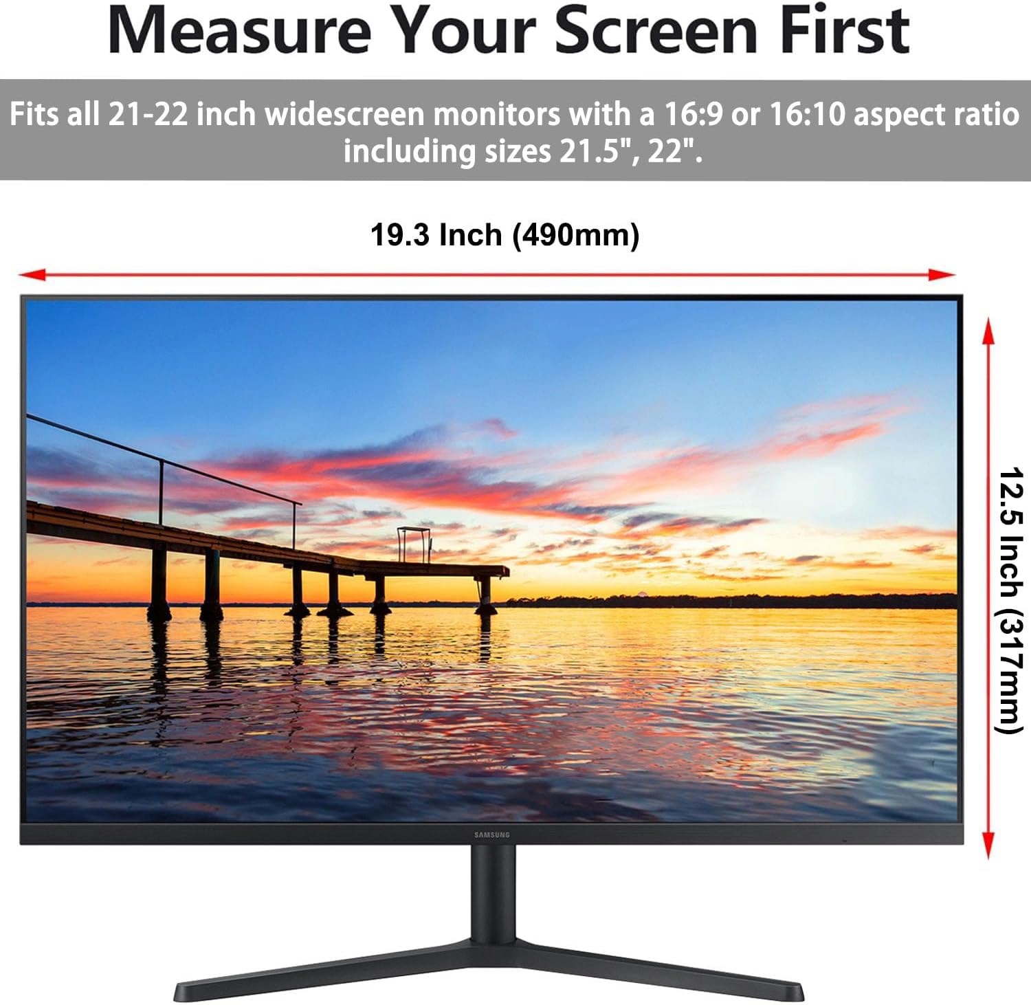 2 Pack Computer Privacy Screen Shield Compatible for 23.6/23.8/24 Inch 16:9 Widescreen Desktop Monitor - Anti Glare & Blue Light Filter - Hanging Design for Easy On/Off