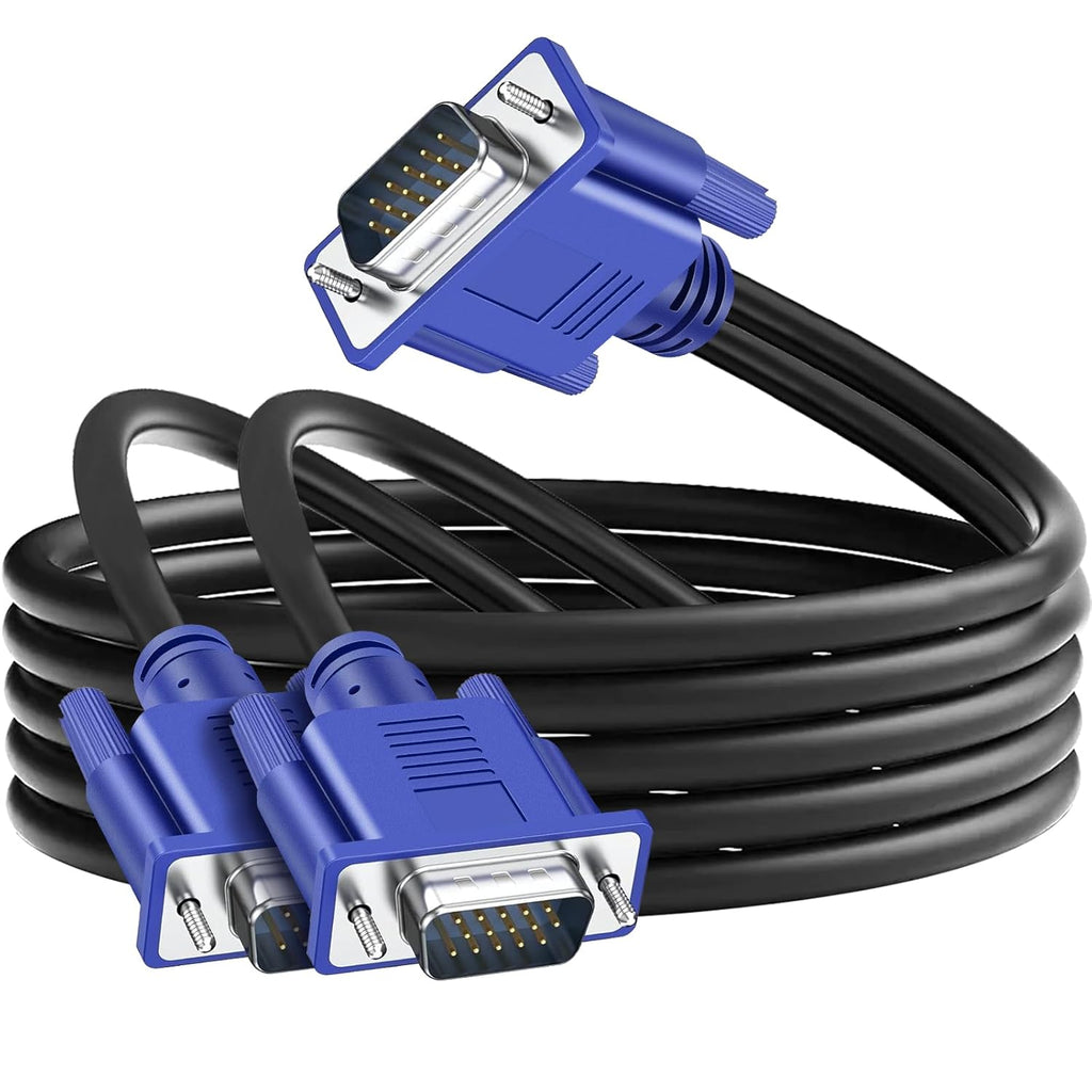PASOW VGA Splitter Cable (No Screen Extension) 1 Male to 2 Male Dual Monitor Y Adapter 1080P Full HD for projectors, HDTVs, Monitors (3 Feet) - Only for Screen Duplication - Work for Identical Monitor