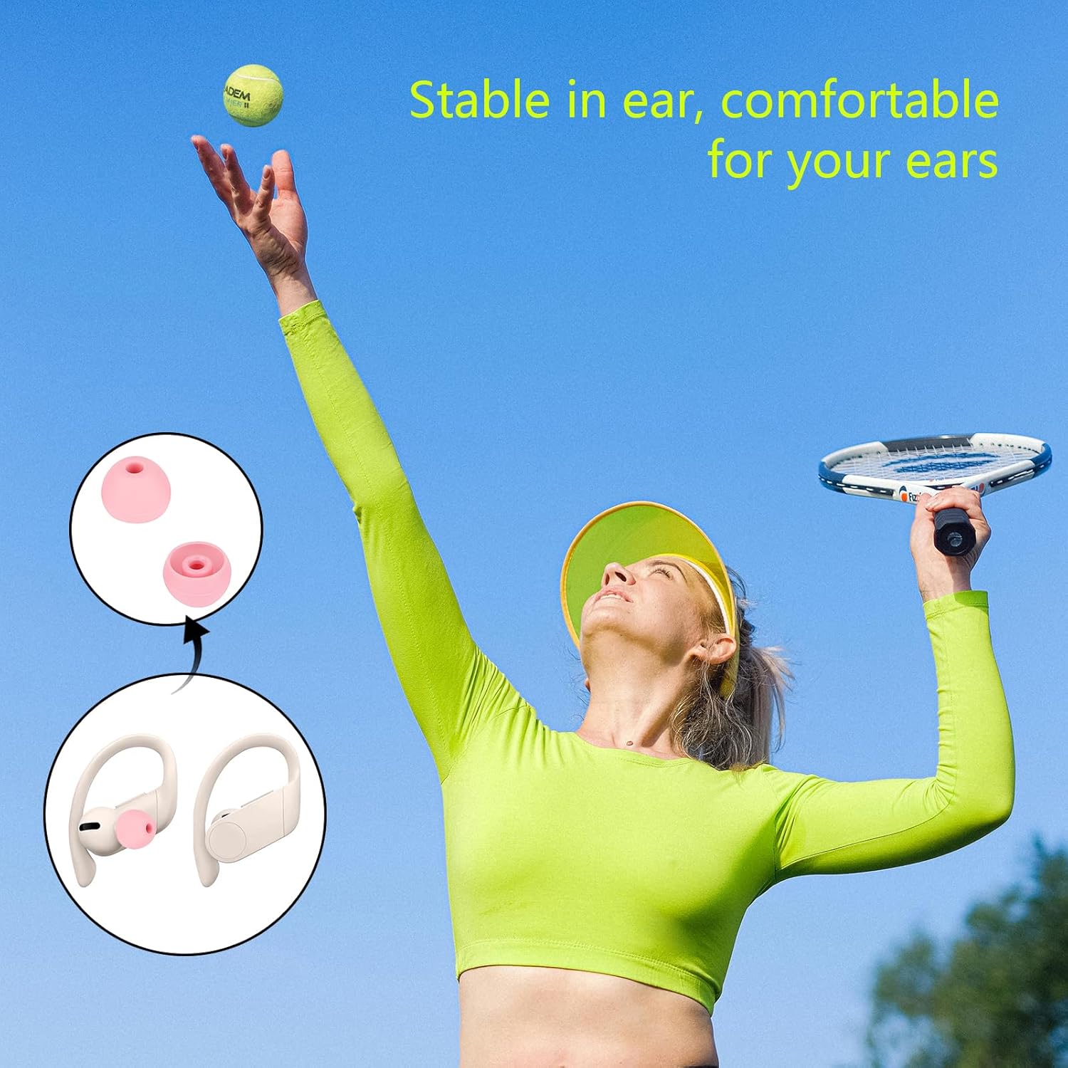 Replacement Earbud Tips Silicone Ear Tips Compatible with Powerbeats Pro Beats Wireless Earphone Headphone Earbud Rubber Tips Earbud Covers 4 Pairs