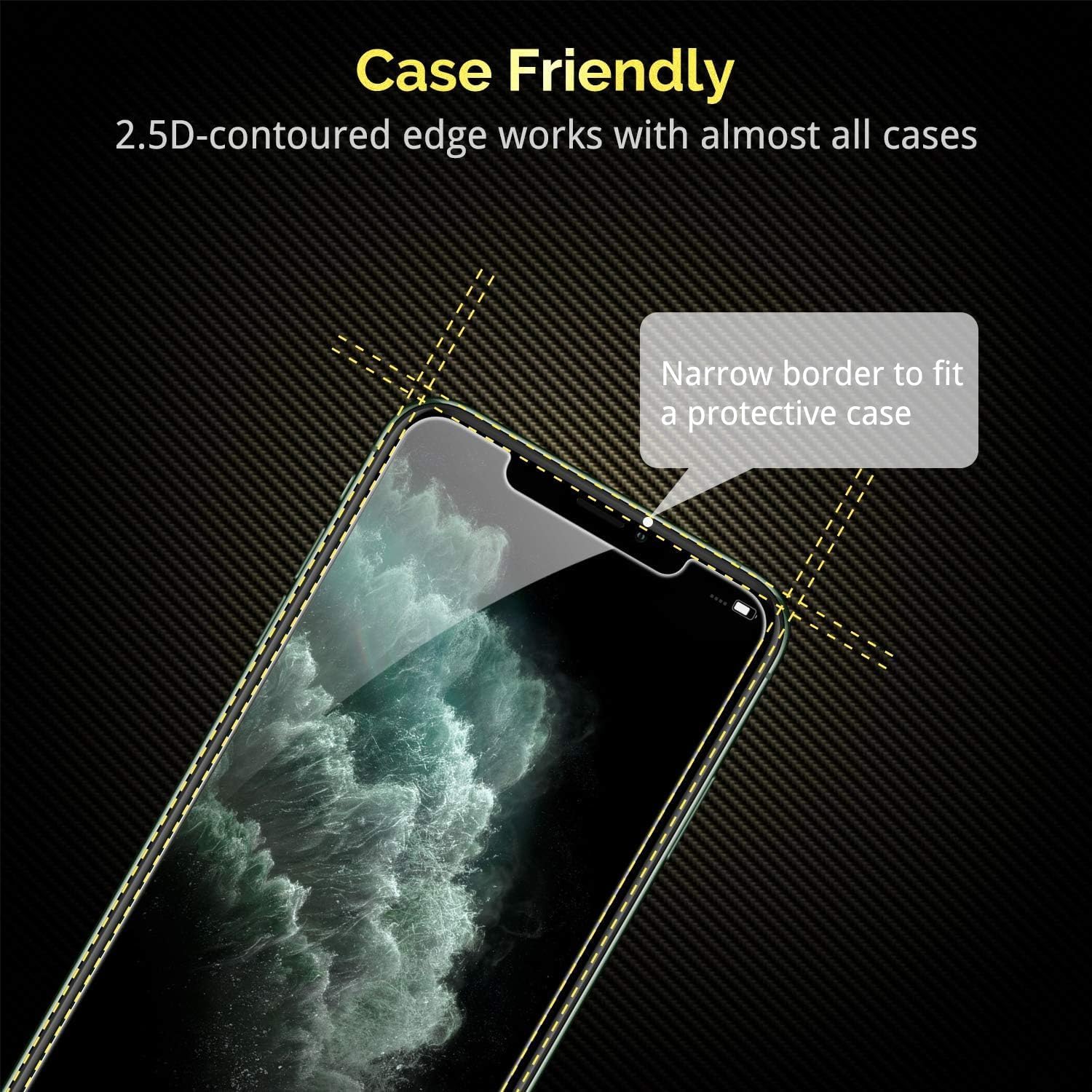 UNBREAKcable iPhone 11 Pro Screen Protector [2 Pack], 2.5D Double Defense Series Premium Tempered Glass for 5.8-inch iPhone 11 Pro (2019) [Anti-scratch, Anti-fingerprint, Bubble Free & Case-friendly]