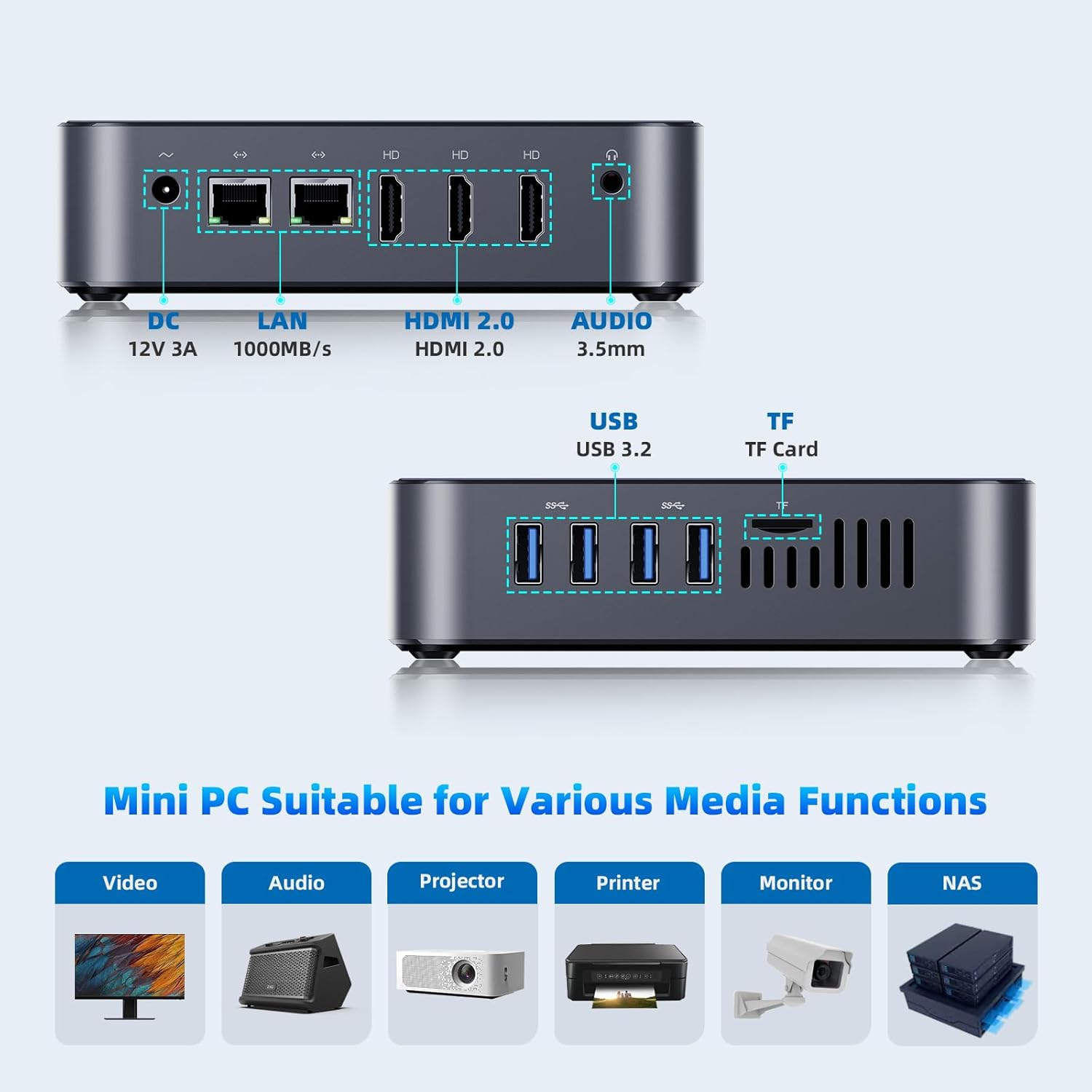 DreamQuest Mini PC Intel 12th Alder Lake N95 (Up to 3.4GHz), 16GB RAM, 512GB SSD, Mini Desktop Computer 4K HDMI, WiFi 5, Gigabit Ethernet - Perfect for Business & Home Theater