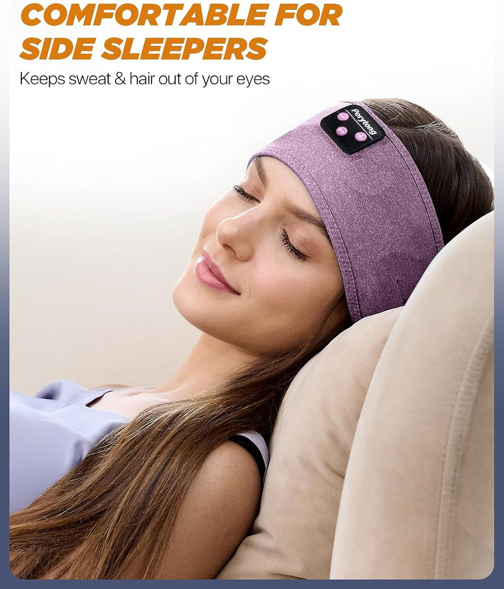 Perytong Sleep Headphones Bluetooth Headband, Headband Headphones for Sleeping, Running, Yoga, Fitness, Travel, Meditation, Headphones Suitable for Side Sleepers, Gift for Men Women, Tech Gadgets