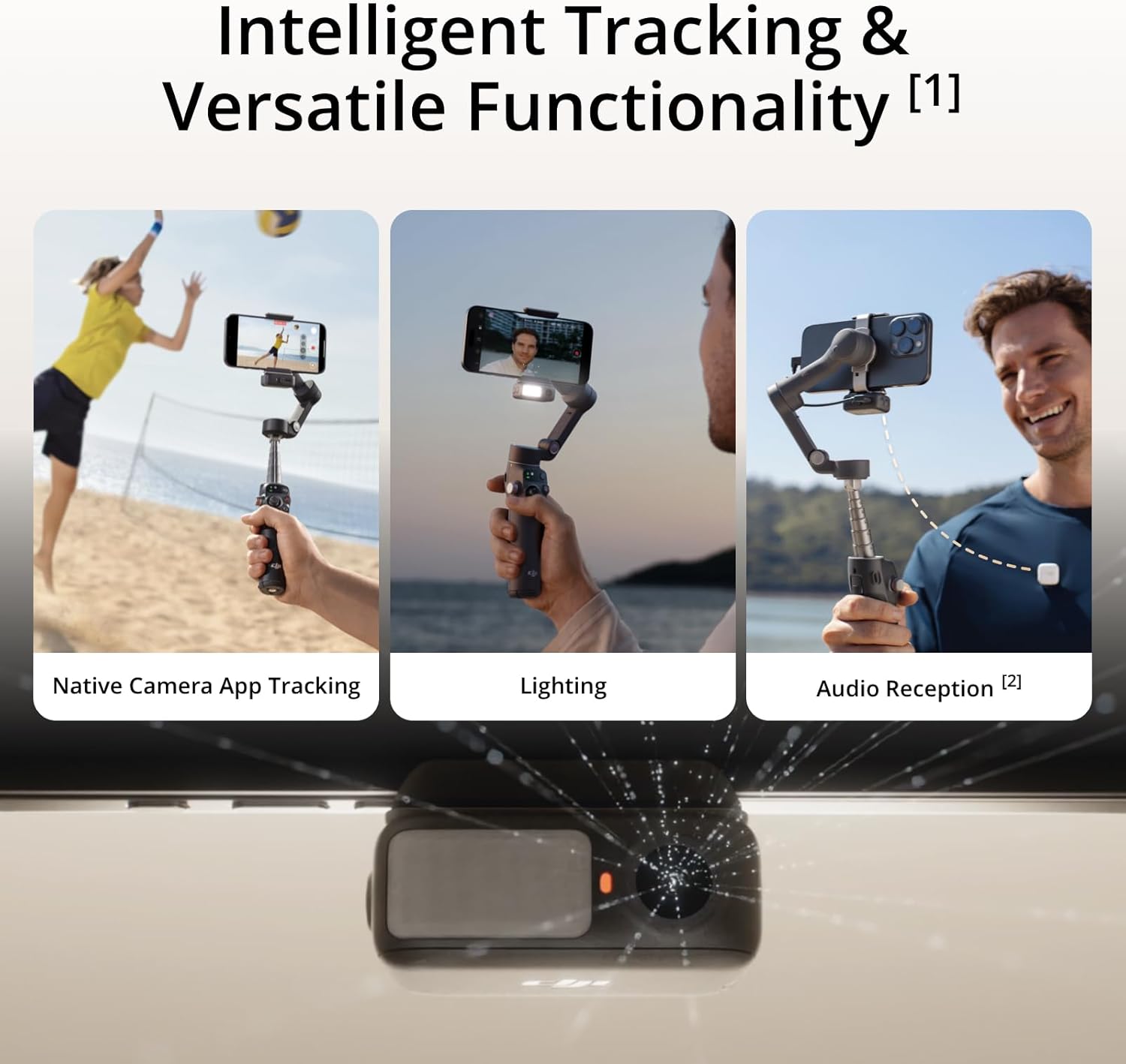 DJI Osmo Mobile 7P Gimbal Stabilizer for iPhone, Android, Native Tracking, Lighting, 3-Axis Phone Gimbal, Quick Launch, One-Tap Edit, Built-in Extension Rod & Tripod, 10hrs Use, Phone Charging
