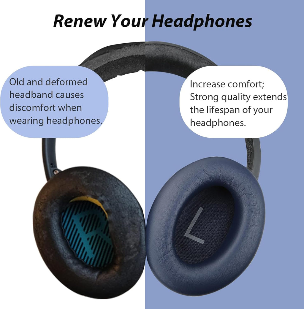 Replacement Headband Pad Kit for Bose QuietComfort 45 (QC45) QC35 QC35 II Headphones (Light Gray)