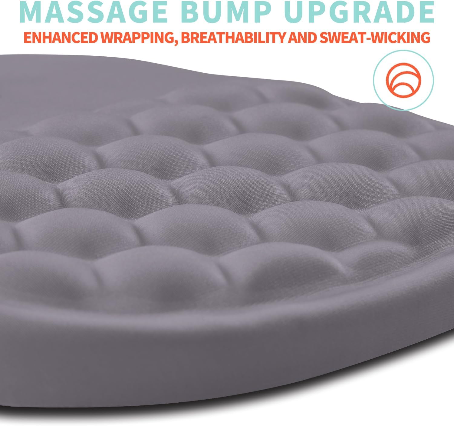 Ergonomic Mouse Pad Wrist Support with Memory Foam Massage Bulge, Carpal Tunnel Pain Relief Mousepad Wrist Rest for Mouse(12x8 inch, Silver Gray Light Purple)