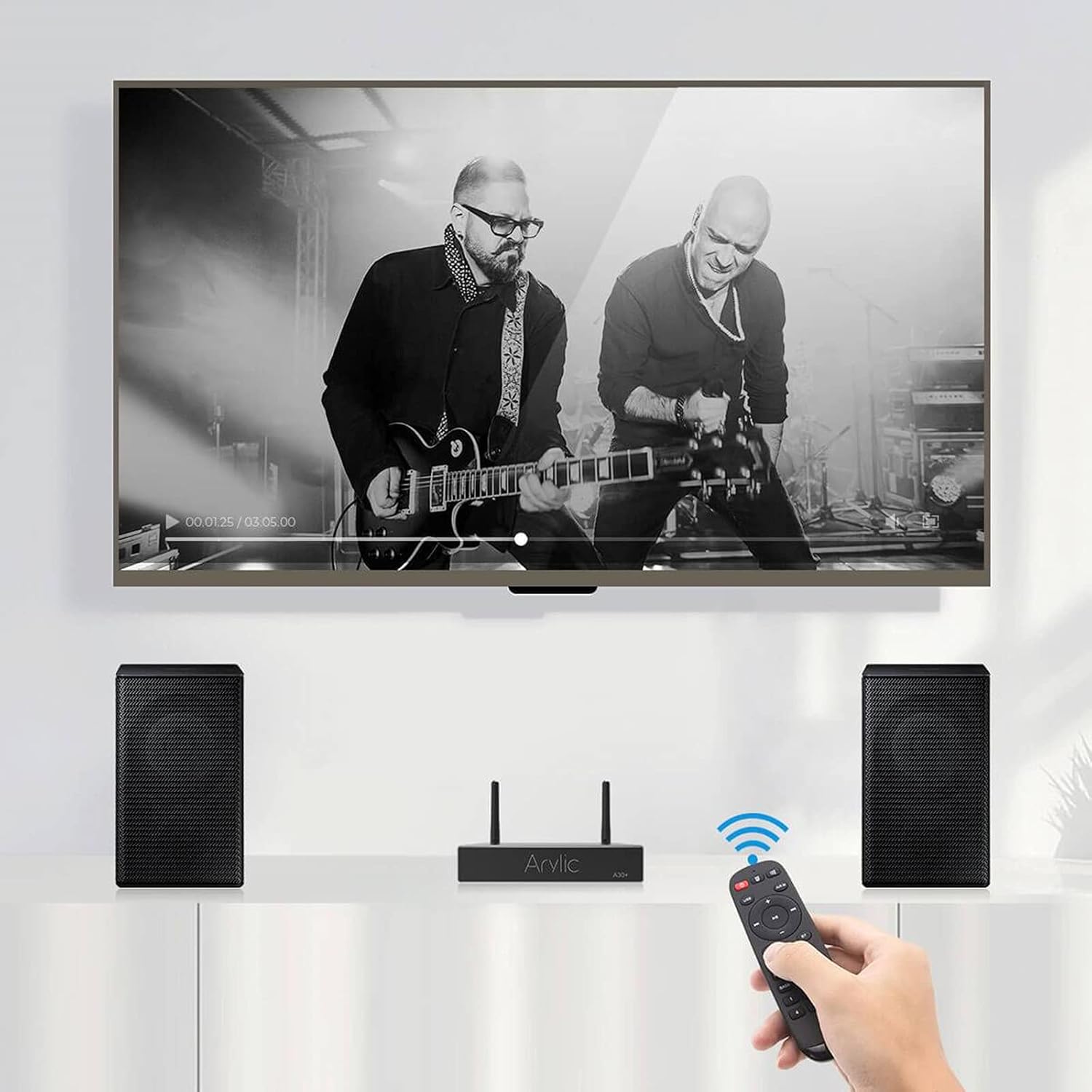 Arylic Stereo WiFi and Bluetooth 5.0, 2-Channel Class D Wireless Mini Home Amplifier for Speakers with spotify, airplay 1, Multi-Room/multizone Digital Audio Amp-Up2stream A30 +