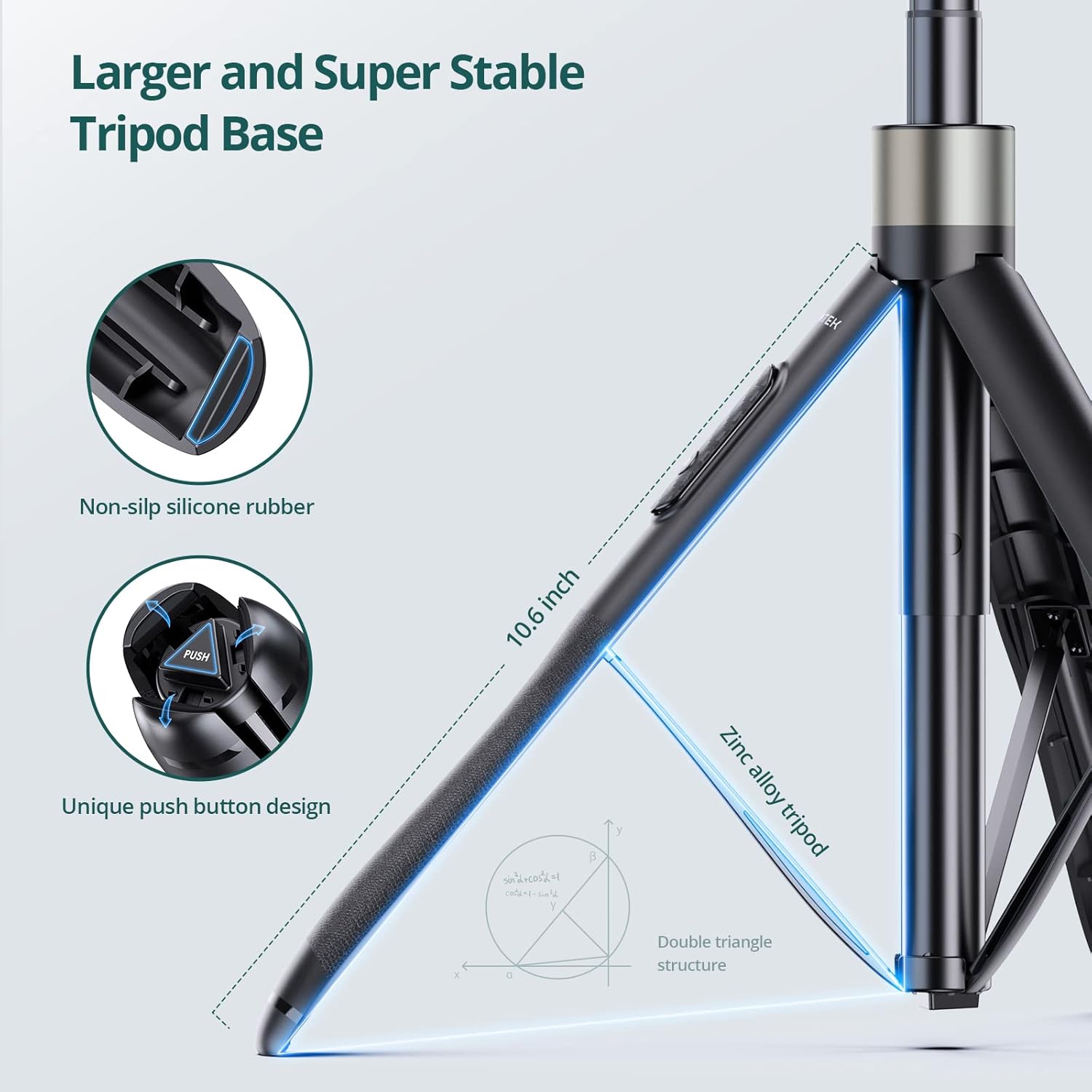 ATUMTEK 65" Selfie Stick Tripod, All in One Extendable Phone Tripod Stand with Bluetooth Remote 360° Rotation for iPhone and Android Phone Selfies, Video Recording, Vlogging, Live Streaming, Black