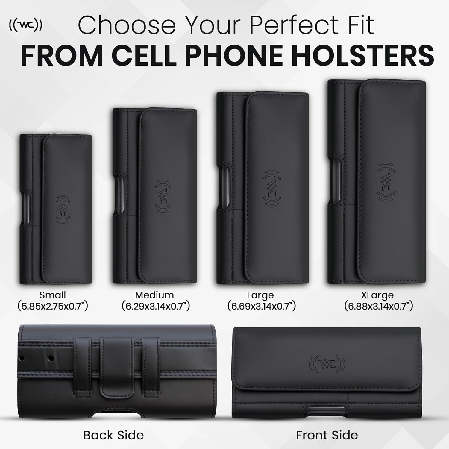 Phone Holster for Men with Credit Card Slot, Cell Phone Case, Fits iPhone 17/16/15/14/13/12 Pro Max – Belt Clip/Loop Carrying Phone Pouch Holder, X Large.