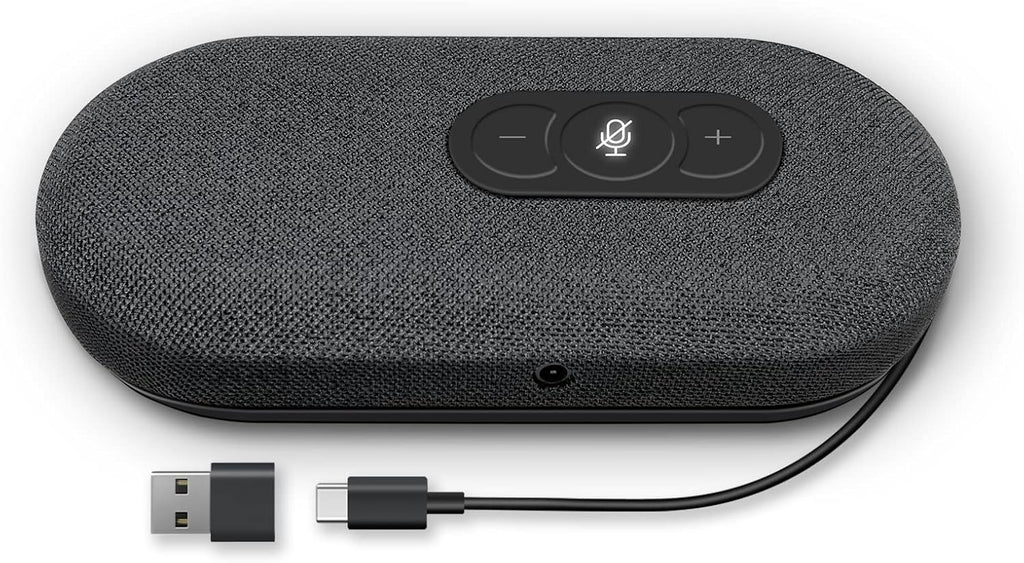 USB Speakerphone, Conference Computer Speakers with Microphone for Home Office Calls, 360 Degree Enhanced Voice Pickup, Noise Reduction, Echo Cancellation, Compatible with Zoom, Teams, Skype