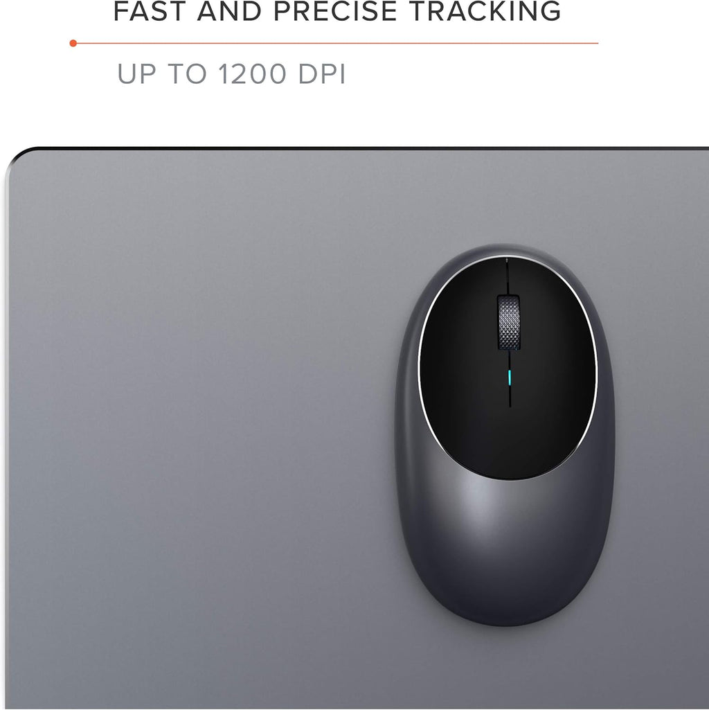 Satechi M1 Wireless Bluetooth Mouse, USB-C Rechargeable, Compact & Portable, for Mac/Windows, Compatible with M4/M3/M2 MacBook, Pro, Air/iMac/iPad Pro, iPhone 16/15/14 & More - Space Gray