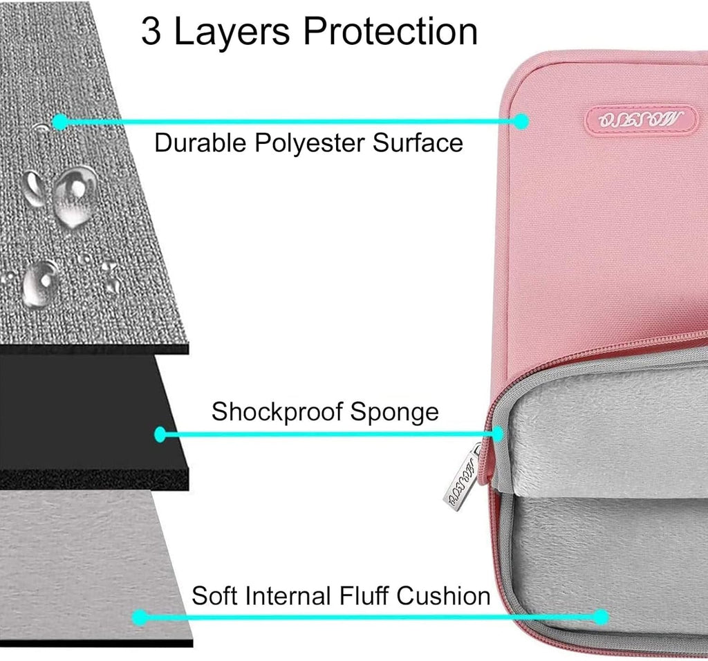 MOSISO Laptop Case 15 inch, 15 inch Laptop Sleeve Compatible with MacBook Air 15 M4 A3241 M3 A3114 M2 A2941 2025 2024 2023,Dell XPS 15,Polyester Vertical Computer Sleeve Bag with Pocket, Pink