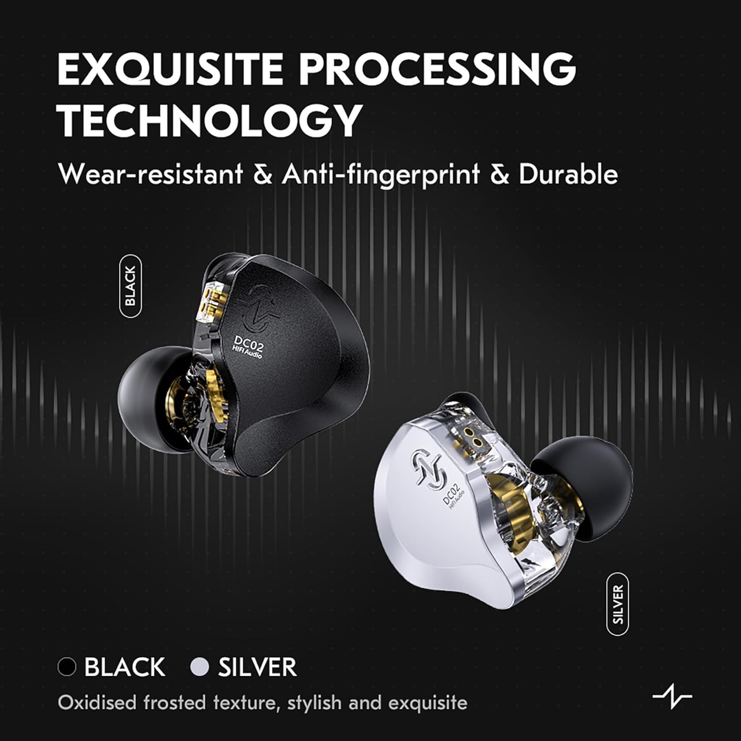 CCZ Solo Silver In Ear Monitor Wired IEM Headphone, DC02 Dual Magnetic Circuit DD HIFI Earphones, Professional Hifi Earphone, Stereo Sound Earbuds, With MIC