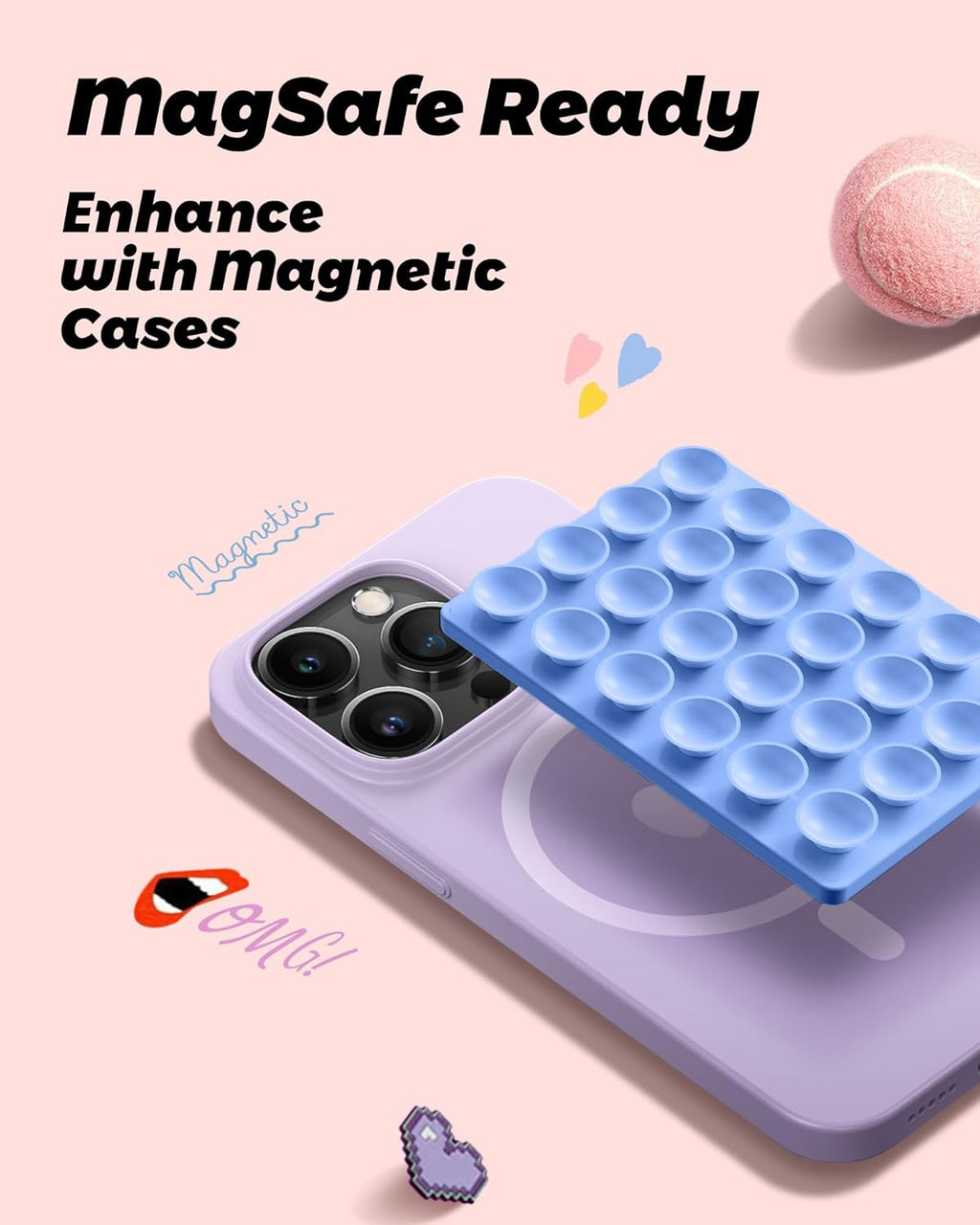 amBand Airplane Travel Essential Accessories Phone Holder for Women Men, Magnetic Suction Cup Phone Mount for Flying Plane Seat Back Screen, Long Flight Must Have Hands-Free for Selfie/Video, Sky Blue