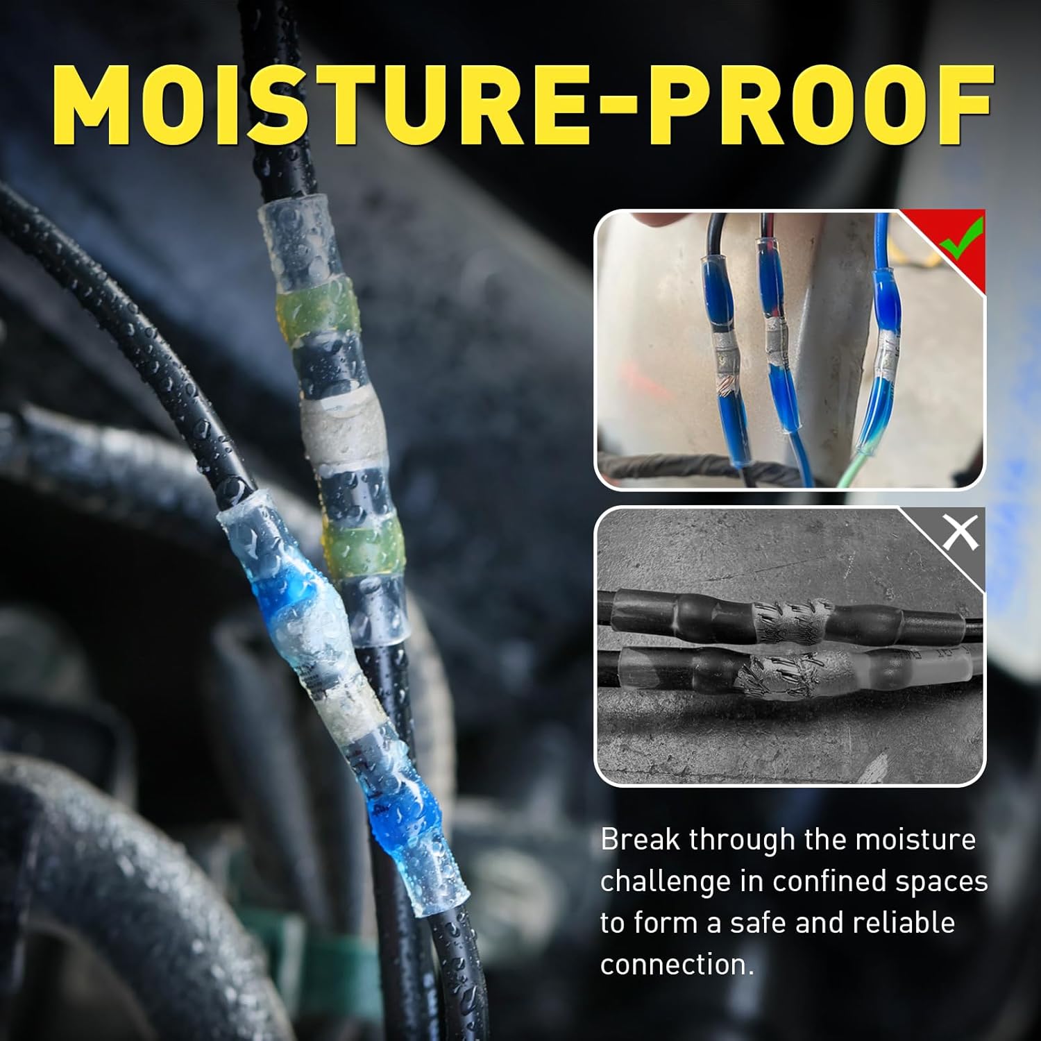 haisstronica 220 PCS Solder Seal Wire Connectors with Heat Gun Kit - Solder Sticks Wire Terminals Waterproof Electrical Connectors for Automotive, Marine, Wiring Repair