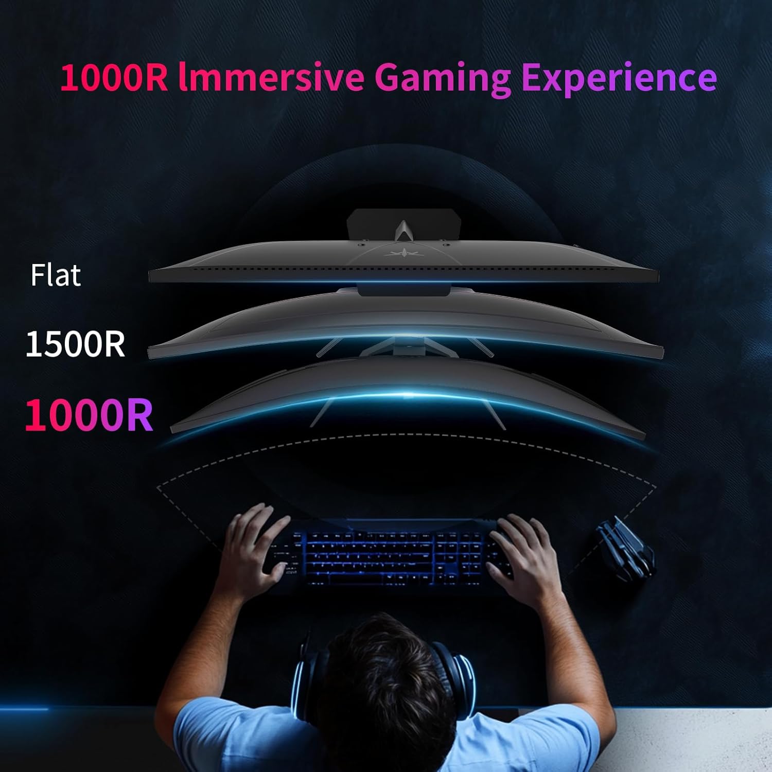 KTC 32Inch 240Hz Curved Gaming Monitor, 1000R VA, QHD(2560x1440p), 4000:1 Contrast, Support FreeSync GSync, HDMI2.0(144hz)/DP1.4(240hz)/Earphone, Tilt, Xbox PS5 Switch, 2K Computer Monitor for Gamer
