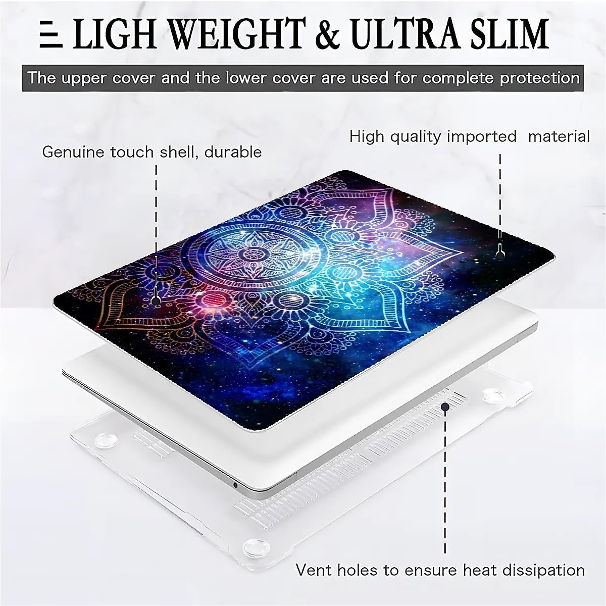 Compatible with MacBook Air 13.3 13.6 Inch Case 2022 2021 2020 2019 Plastic Hard Shell Case Cover,13.3 Air (A1932/A2179/A2337), Galaxy