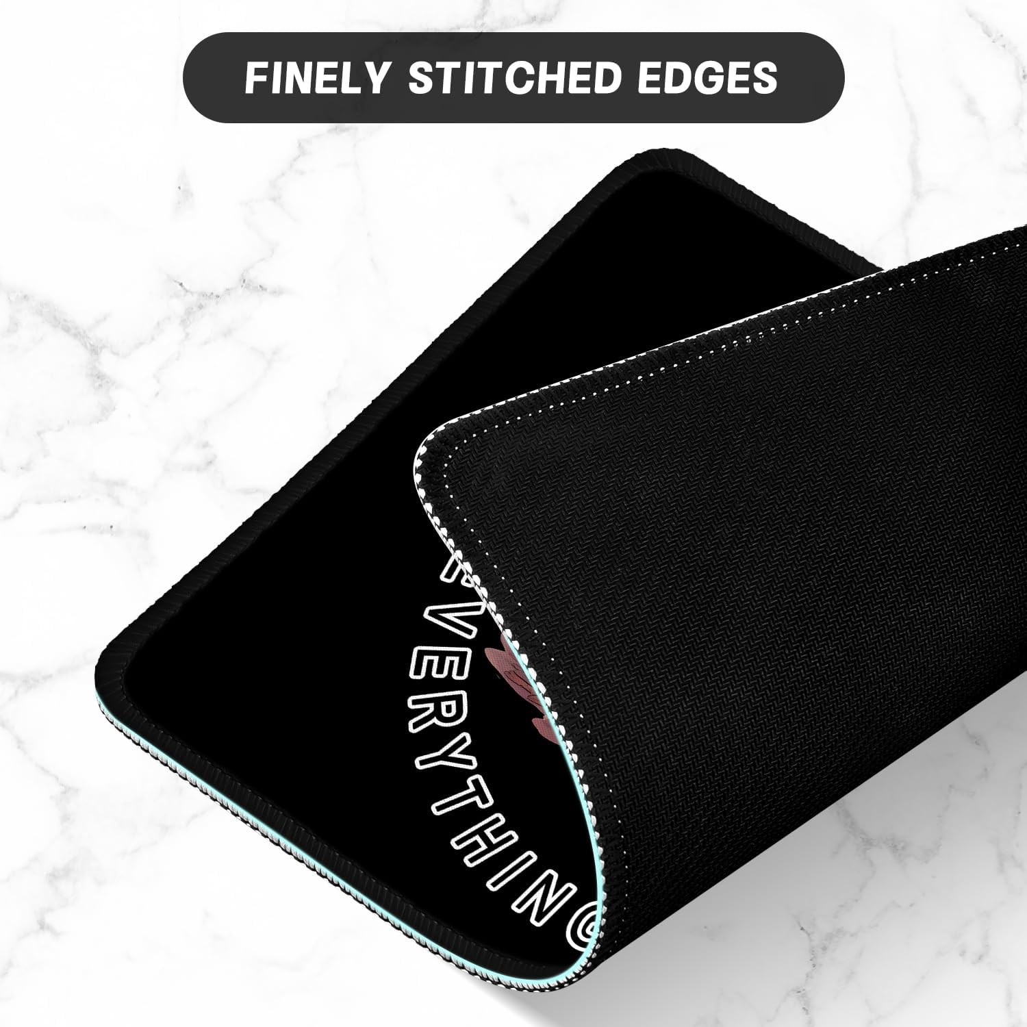 ITNRSIIET Mouse Pad with Stitched Edge Premium Textured Smooth Precise Operation Waterproof Washable Non-Slip Rubber Base Desktop Protection Mat, 10.2×8.3×0.12 inches, Funny Burning Box