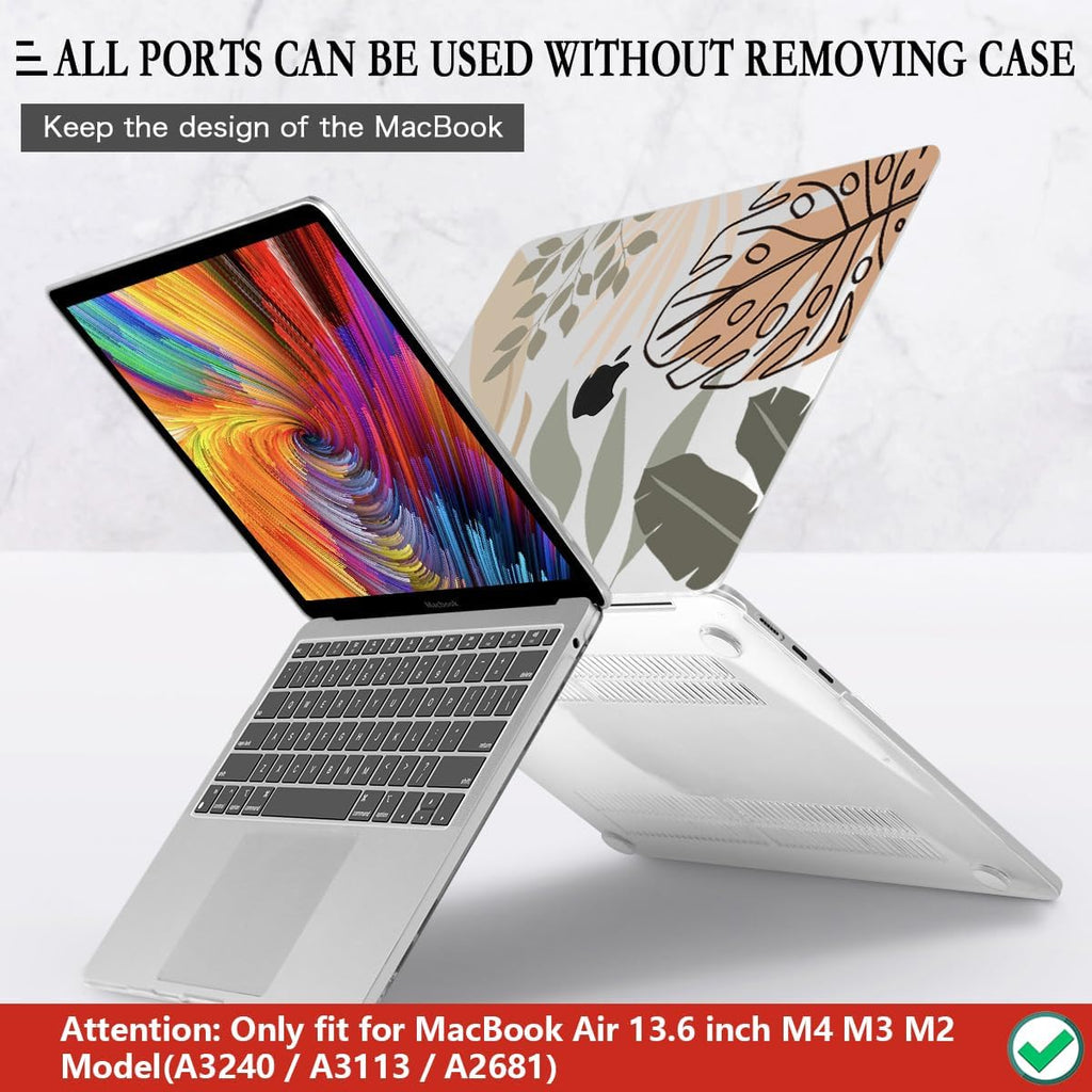 CISSOOK Compatible with MacBook Air 13.6 inch Case 2025 2024 2022 Release A3240 A3113 A2681, Tropical Hard Shell Case with Keyboard Cover for MacBook Air 13 inch M2 M3 M4 Chip