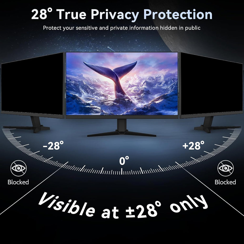 [2-Pack] 23.6 Inch Computer Privacy Screen Filter for 16:9 Widescreen Monitor, Removable Eye Protection Anti Glare Blue Light Filter Privacy Shield, Anti Scratch Anti Spy Screen Protector Film 23.6 In