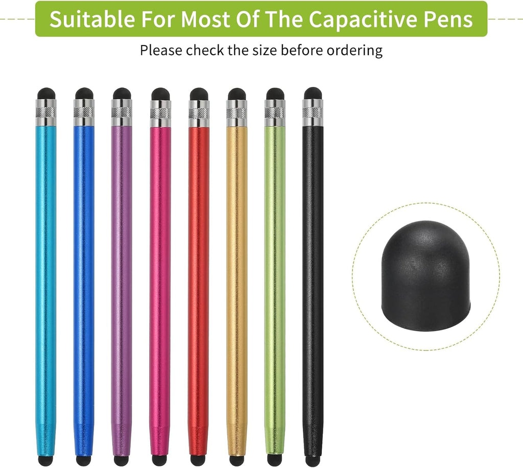 MECCANIXITY 20Pcs Replacement Stylus Pen Tips 9mm Conductive Capacitive Touch Screen Pens Tips Silicone Rubber, Black