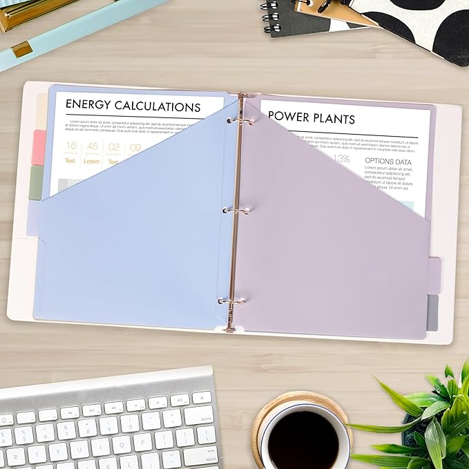 H4D 6-Tab Plastic Binder Dividers, 2 Pockets, Pastel Colors, 6 Sets | Made of - Image 5