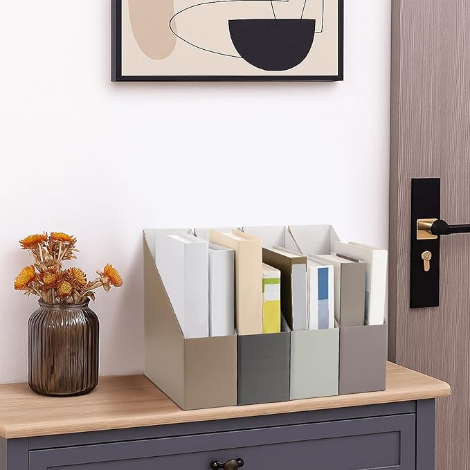 AmazingSpark Set of 4 Boho Floral Magazine File Holder Decorative Foldable - Image 6