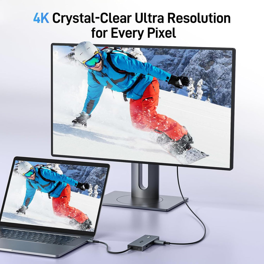 Acer USB C Docking Station Dual Monitor With 2 HDMI, 9-IN-1 Laptop Docking Station with 4K HDMI, USB A&C 3.0, SD/Micro SD, 100W PD Charging, USB C Dock Compatible with Acer/Dell XPS/HP/Mac/Surface etc