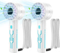 2PCS Portable High-Speed Mini Handheld Fan, USB Rechargeable Neck Personal Mini Fan(7000 Rpm High-Speed Motor, Lasts 4-16 Hours) 4-Speed Powerful Wind Fans For Summer Outdoor Traveling, Gifts For Kids