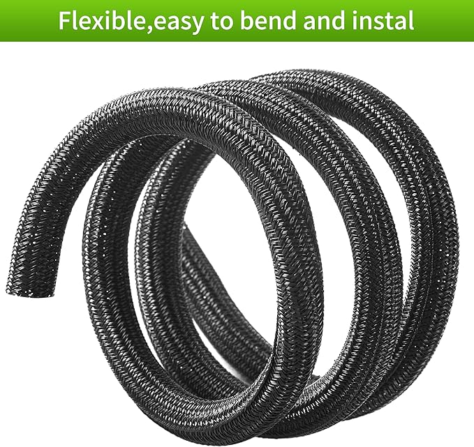 Split Wire Loom 1/2 Inch 50ft, Braided Cable Sleeve - Image 3