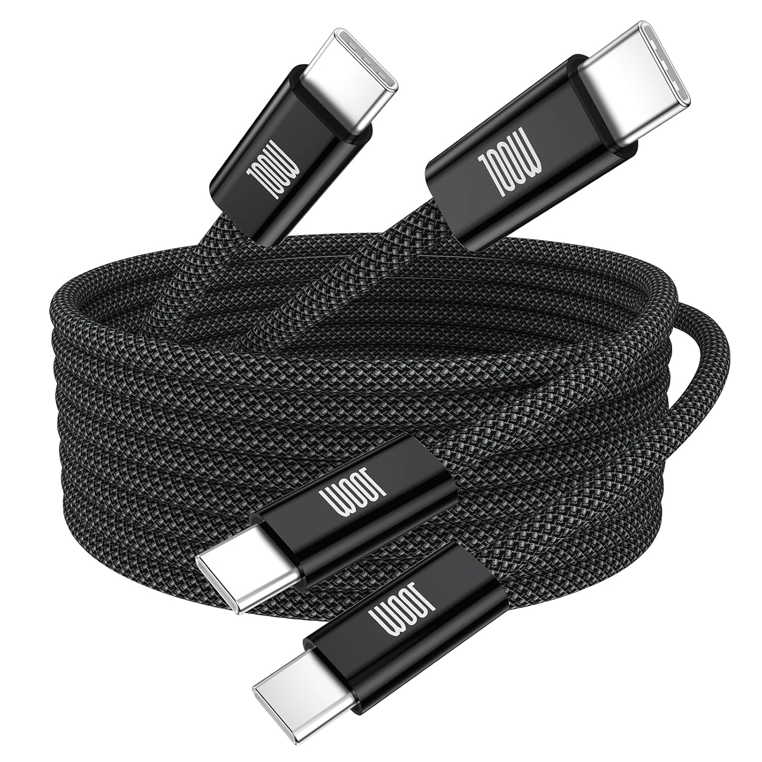USB-C to USB-C Cable, [6.6ft, 2-Pack] 100W USB C to C Fast Charging Cable, Braided Type C Charger Fast USBC to USBC Cable for iPhone 17 16 15 Pro Max Plus,MacBook Pro,iPad,Galaxy S25/S24 Ultra,Pixel