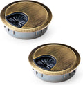 MAHDPRO Metal Desk Grommet 2 Inch (50 mm) Pack of 2-Bronze Zinc Alloy Metallic Desk Cord Hole Cover to Arrange Cables & Wires Through Computer Table/Countertops