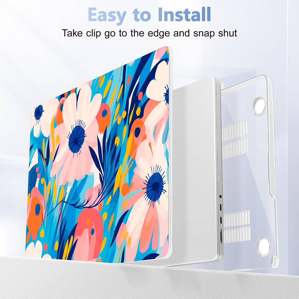 for MacBook Pro 16 inch Case 2021 2022 2023 2024 Release A3186 A3403 M4 A2991 M3 A2780 M2 A2485 M1 Pro/Max, Hard Shell Case with Screen Protector & Keyboard Cover, Ornament