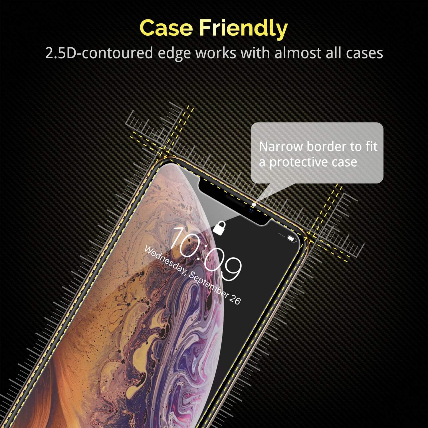 UNBREAKcable 3-Pack Screen Protector for iPhone 11 Pro/X/XS 5.8", 9H Premium Tempered Glass Screen Protector for iPhone X/iPhone Xs/iPhone 11 Pro [Easy Install, No Bubble, Anti-Scratch]