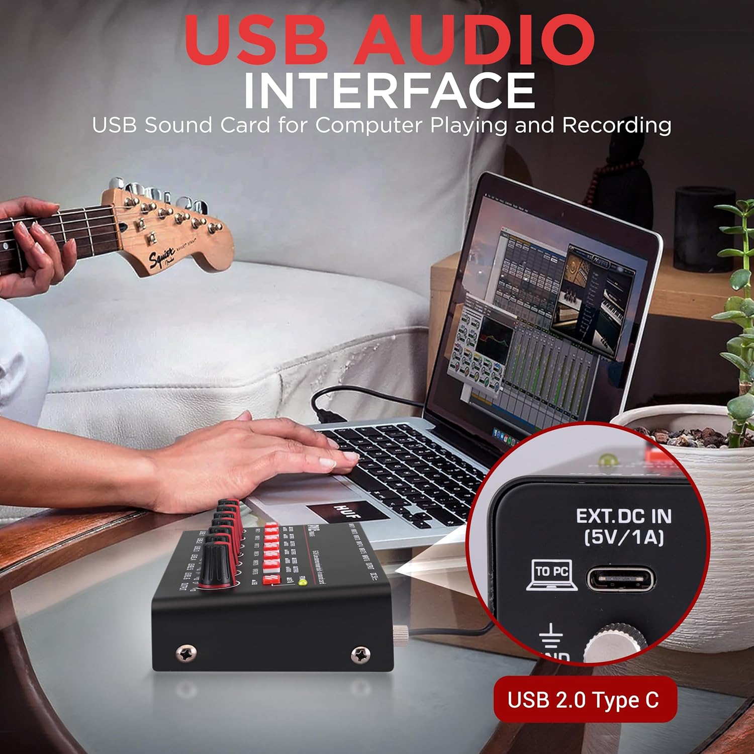 Pyle 6-Channel Wireless BT Streaming Mini Line Mixer with USB Audio Interface - 6 Mono/Stereo Switching Inputs | Ultra-low Noise Design with High Headroom | Built-in USB Sound Card - PMAX6