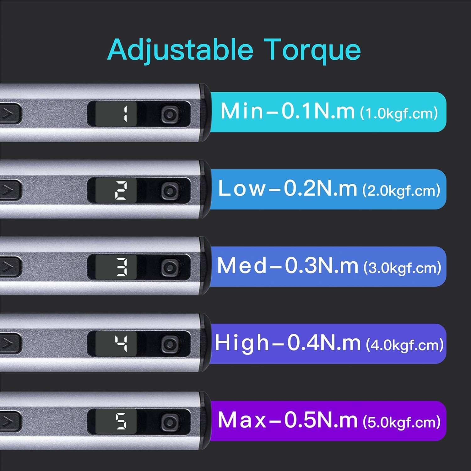 AM ARROWMAX Mini Electric Screwdriver, 5 Torque Modes Precision Electric Screwdriver, 60-in-1 Magnetic Bits 5/32''Hex, Max 3 N.m, Repair Tool Set for Phone Camera Laptop Watch (SES NANO)