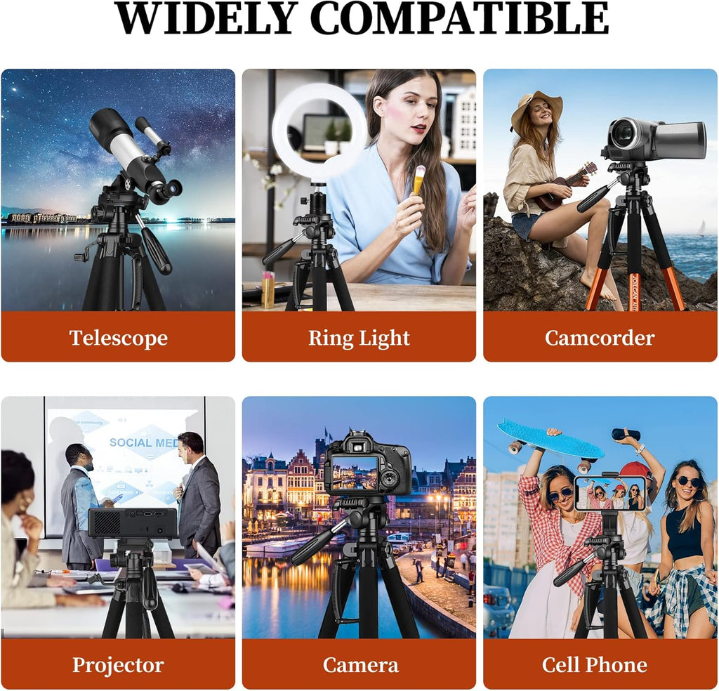 JOILCAN Tripod Camera Tripods, 74" Tripod for Camera Cell Phone Video Photography, Heavy Duty Tall Cameras Tripod Stand, Professional Travel DSLR Tripods Compatible with Canon iPhone, Max Load 15 LB