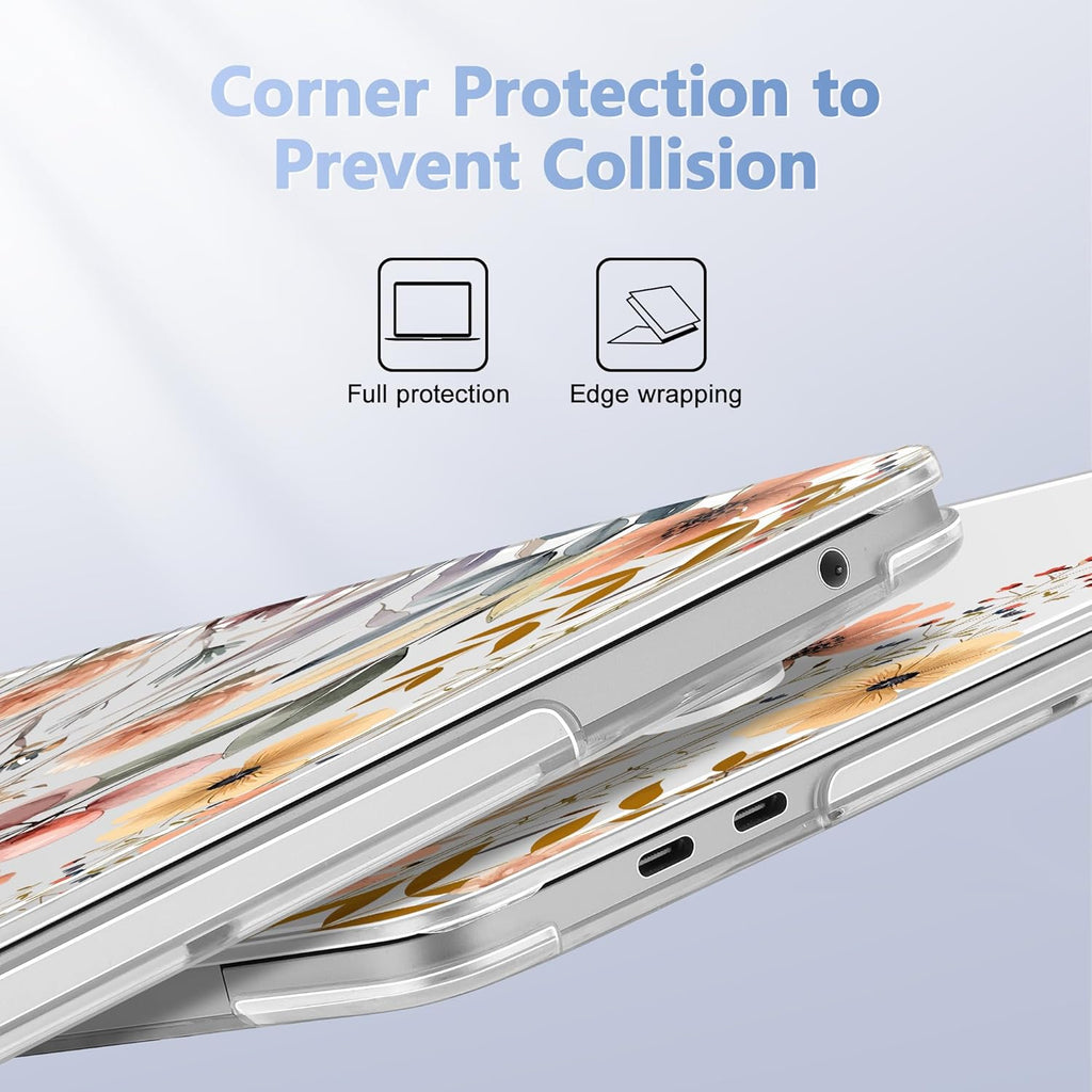 Case for MacBook Pro 13 inch with/Without Touch Bar (2016-2022, M2 A2338 M1 A2289 A2251 A2159 A1989 A1706 A1708), Hard Shell + Keyboard Cover + Dust Plug, Watercolor Flowers