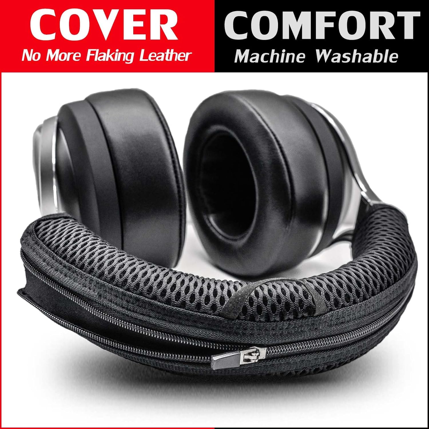 Protective Headband Cover for ATH M Series & Virtuoso - Compatible with Virtuoso XT, SE, Wireless, M50X, M50XBT, M50, M40X & More (Black Breathable Mesh Fabric)