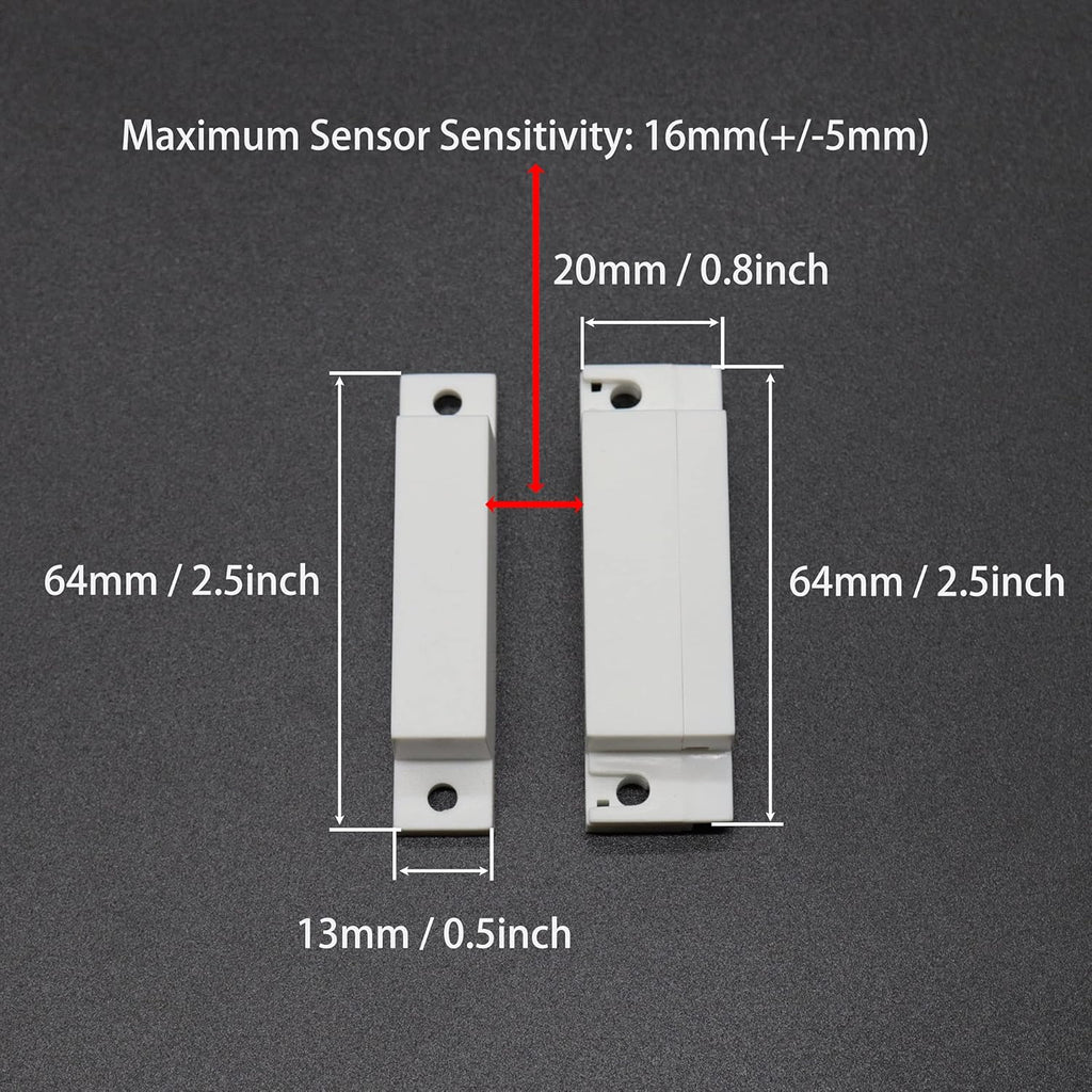 Magnetic Reed Switch NC NO COM Surface Mount Wired Door Window Contact Sensor with Cover for Home Security and Burglar Alarm Systems MC-31 5pcs
