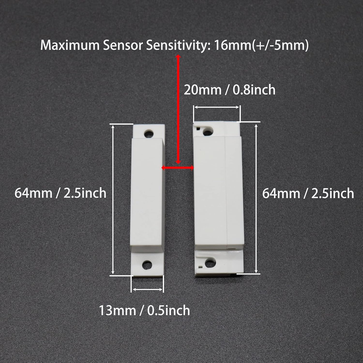 Magnetic Reed Switch NC NO COM Surface Mount Wired Door Window Contact Sensor with Cover for Home Security and Burglar Alarm Systems MC-31 5pcs